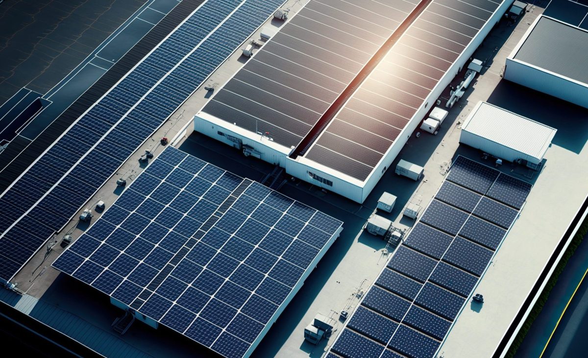 Gewerbegebäude werden mit Solarmodulen bestückt Gewerbegebiet in Stuttgart mit Solarmodulen