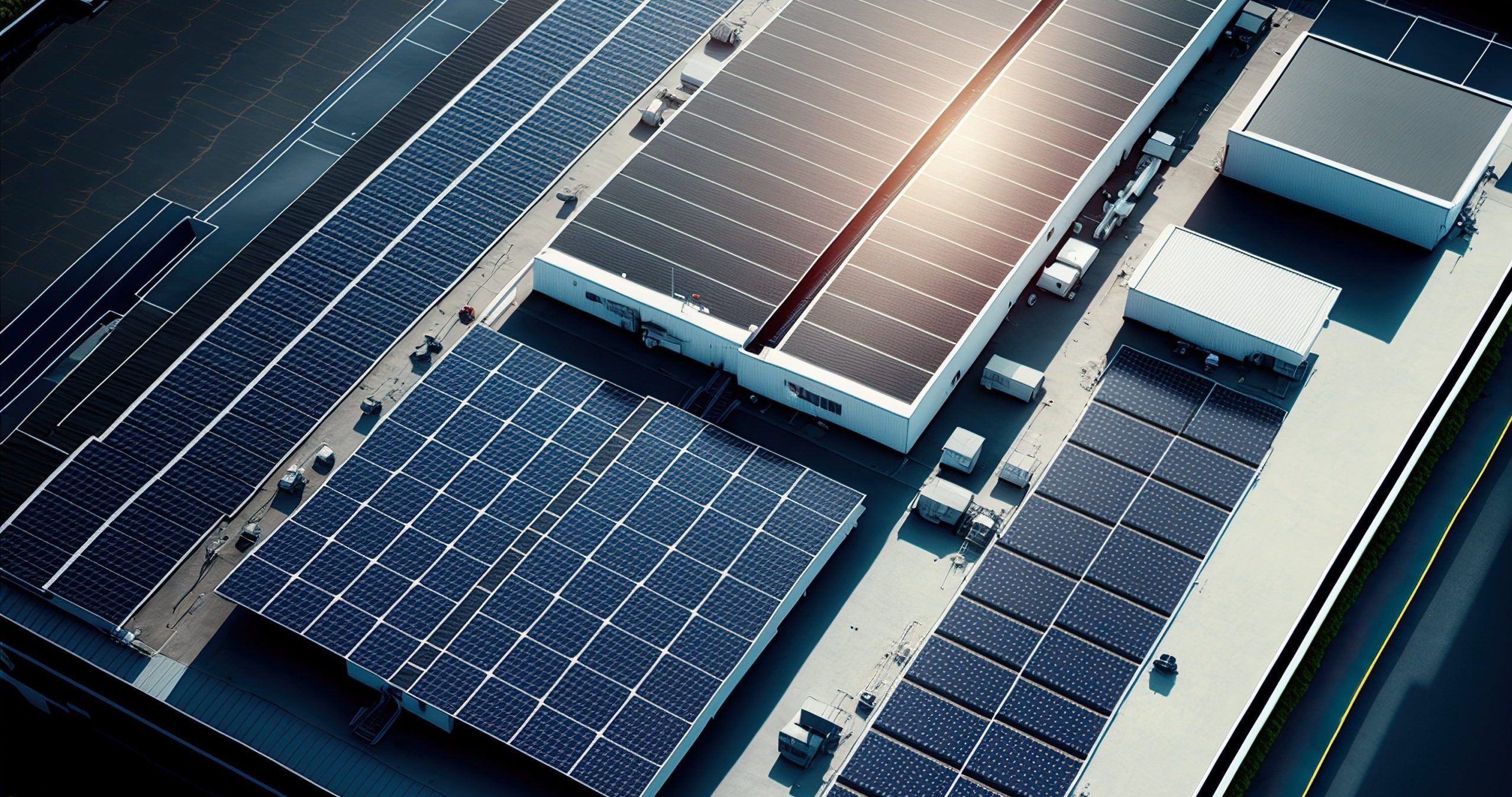 Gewerbegebiet in Stuttgart mit Solarmodulen