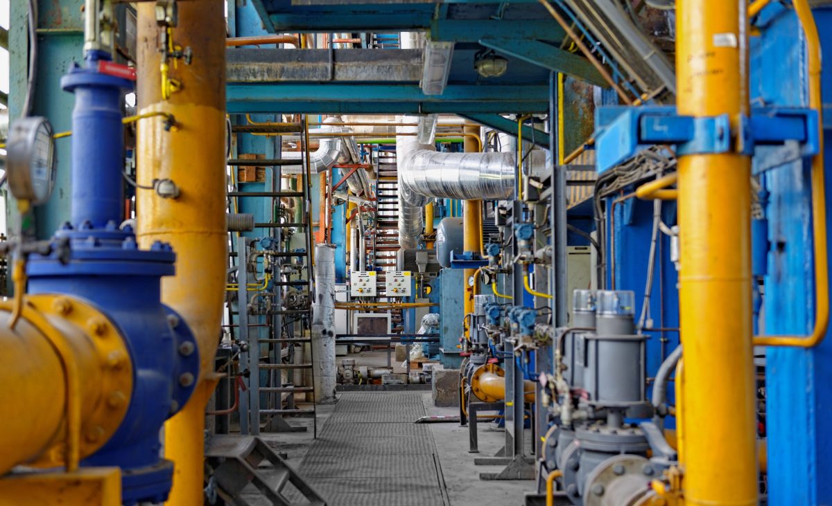 Industrial interior of a power plant Industrial interior of a thermal power plant